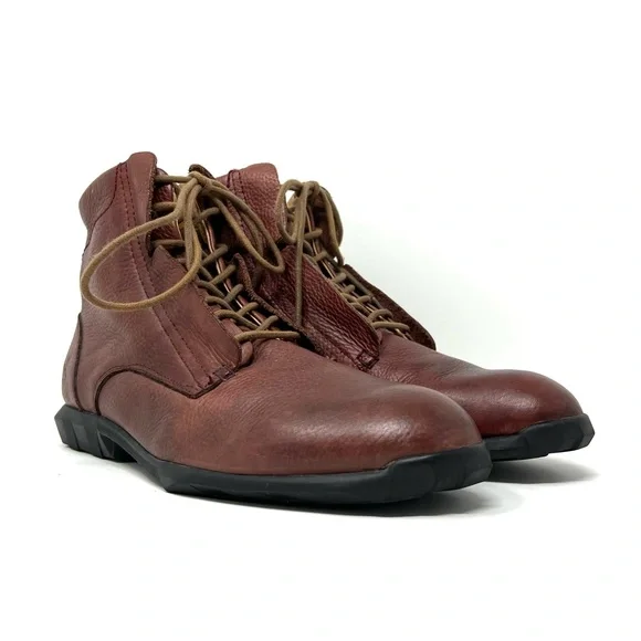 John Fluevog Brown Leather Lace-Up Boots BBC: Men main image 4